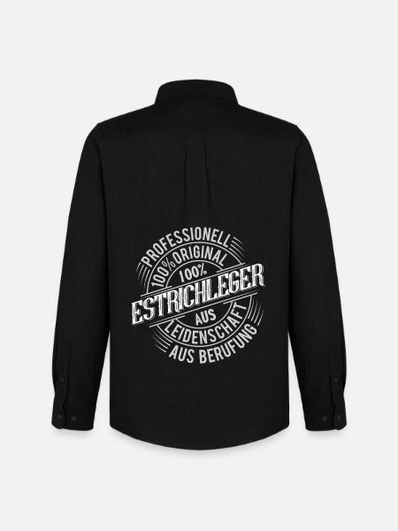 Estrichleger - Männer Oxford Hemd von Stanley/Stella - Schwarz
