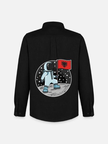 Astronaute avec drapeau Albanie - Chemise Oxford homme Stanley/Stella - noir