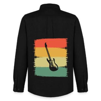 Guitare Guitare Électrique Guitariste - Chemise Oxford homme Stanley/Stella - noir - Dos - AI Model Male 185 dark (185cm)