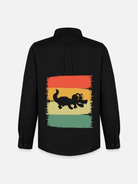 Aligator Crocodile - Chemise Oxford homme Stanley/Stella - noir