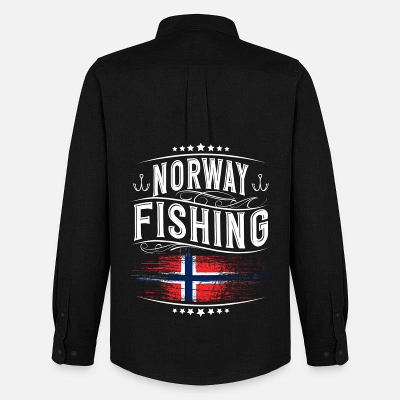 Norwegen Angeln Angler - Männer Oxford Hemd von Stanley/Stella - Schwarz