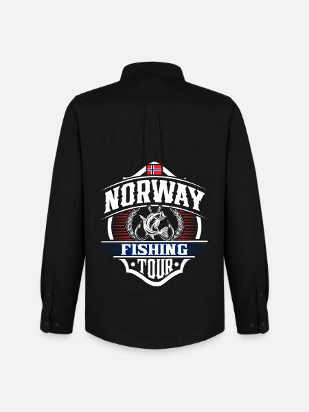 Norway Fishing Angler - Men's Oxford Shirt by Stanley/Stella - black