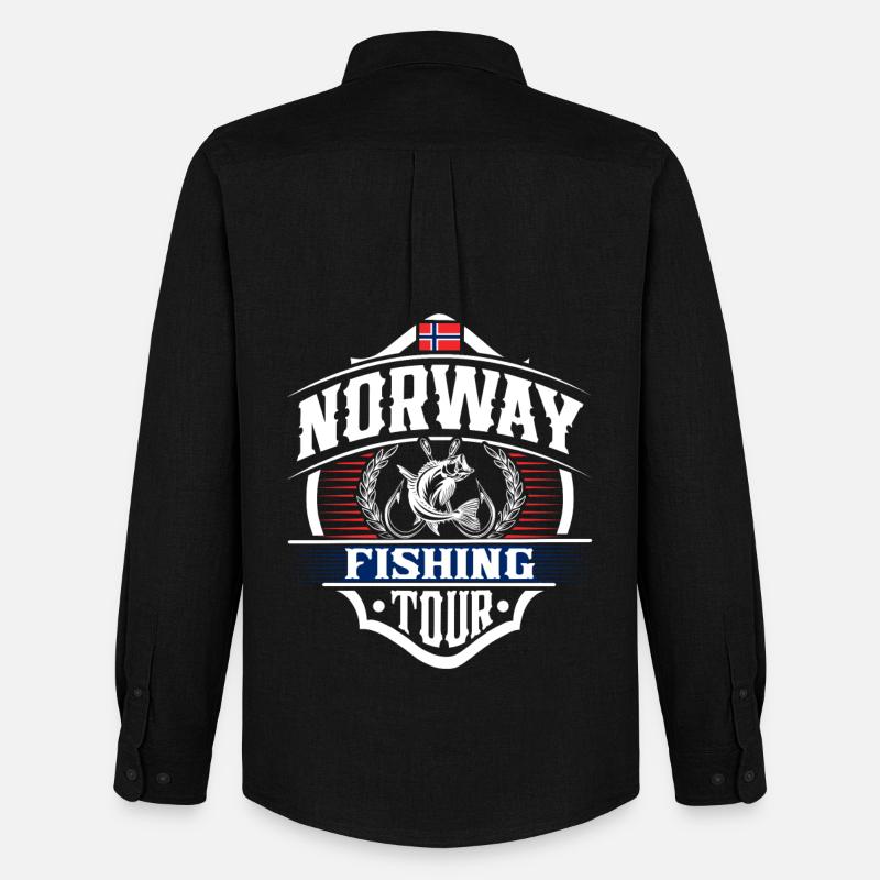 Norwegen Angeln Angler - Männer Oxford Hemd von Stanley/Stella - Schwarz