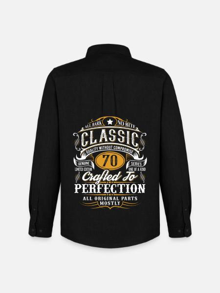 70th birthday - Men's Oxford Shirt by Stanley/Stella - black