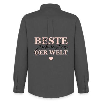 Beste schwester Der Welt - Männer Oxford Hemd von Stanley/Stella - Anthrazit - Hinten - AI Model Male 185 dark (185cm)