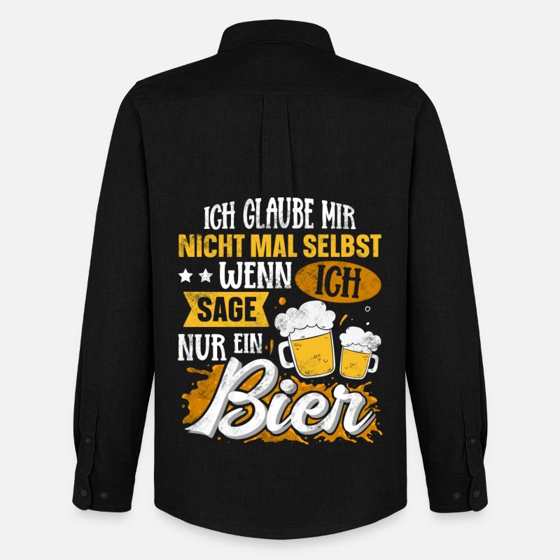Lustiger Bier Spruch - Männer Oxford Hemd von Stanley/Stella - Schwarz