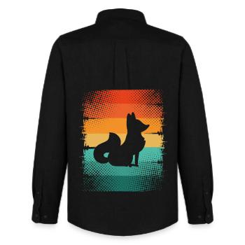 Fuchs - Männer Oxford Hemd von Stanley/Stella - Schwarz - Hinten - AI Model Male 185 dark (185cm)