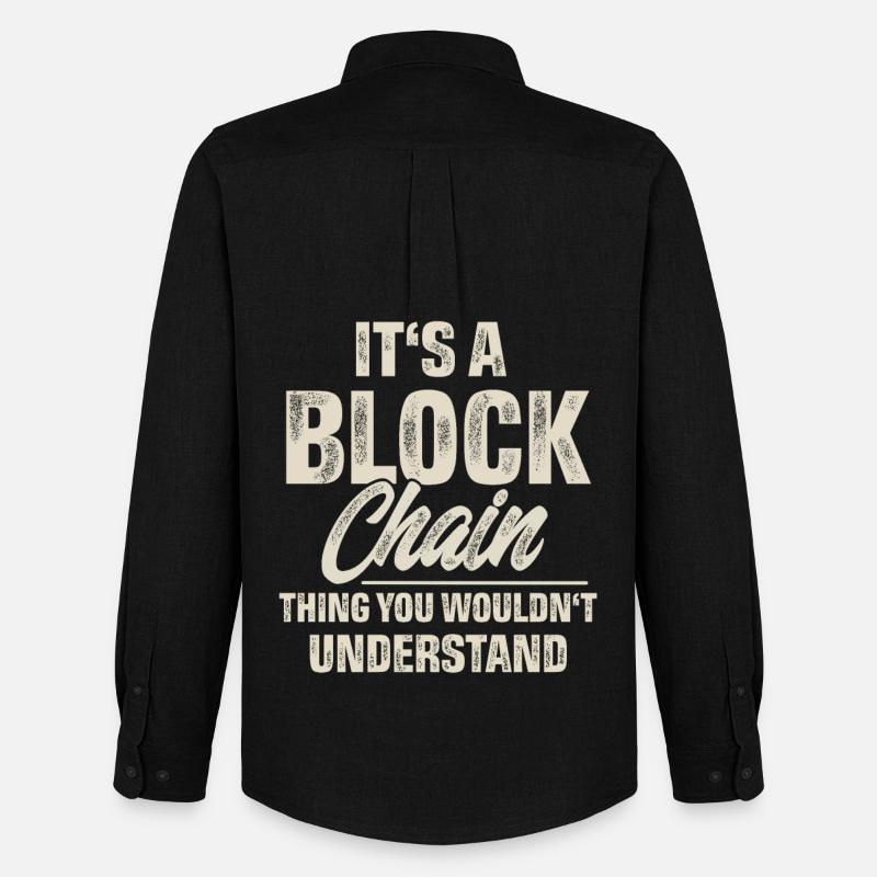 Krypto Blockchain - Männer Oxford Hemd von Stanley/Stella - Schwarz