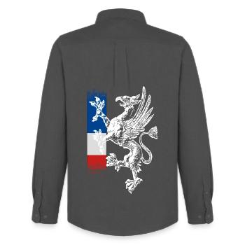 standing griffin blue white red Rostock - Men's Oxford Shirt by Stanley/Stella - anthracite - Back - AI Model Male 185 dark (185cm)