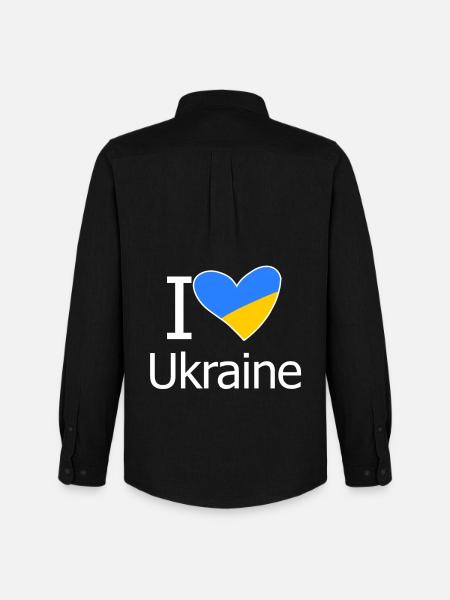 Ukraine - Chemise Oxford homme Stanley/Stella - noir