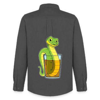 Jus de serpent - Chemise Oxford homme Stanley/Stella - charbon - Dos - AI Model Male 185 dark (185cm)