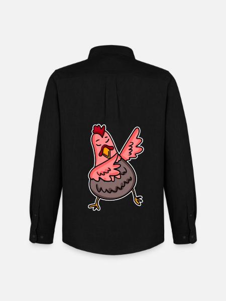 Dabbing Dab Chicken - Men's Oxford Shirt by Stanley/Stella - black