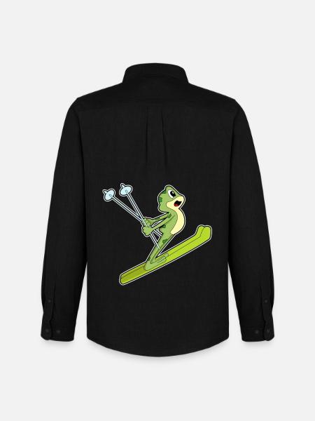 Frog Ski Jumper Ski - Men's Oxford Shirt by Stanley/Stella - black