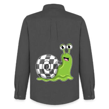 Snail Chessboard Chess Board Game - Men's Oxford Shirt by Stanley/Stella - anthracite - Back - AI Model Male 185 dark (185cm)