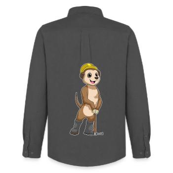 Les suricates comme mineurs avec des pioches - Chemise Oxford homme Stanley/Stella - charbon - Dos - AI Model Male 185 dark (185cm)