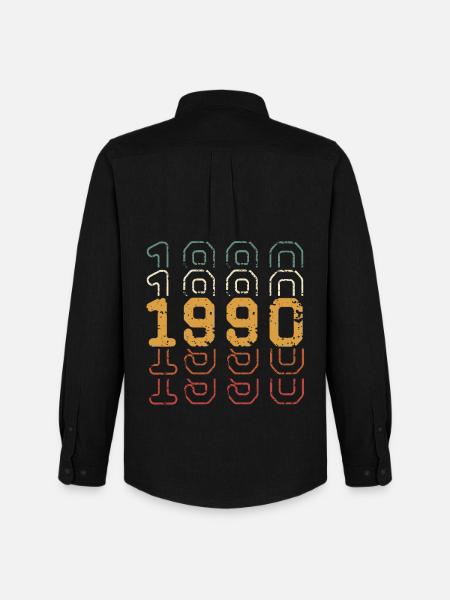1990 - Chemise Oxford homme Stanley/Stella - noir