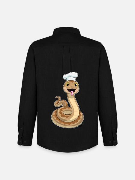 Snake Chef Chef Hat Cooking - Men's Oxford Shirt by Stanley/Stella - black