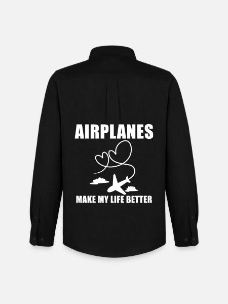 Airplane Pilot Saying Gift - Men's Oxford Shirt by Stanley/Stella - black