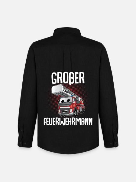 Großer Bruder Großer Feuerwehrmann - Männer Oxford Hemd von Stanley/Stella - Schwarz
