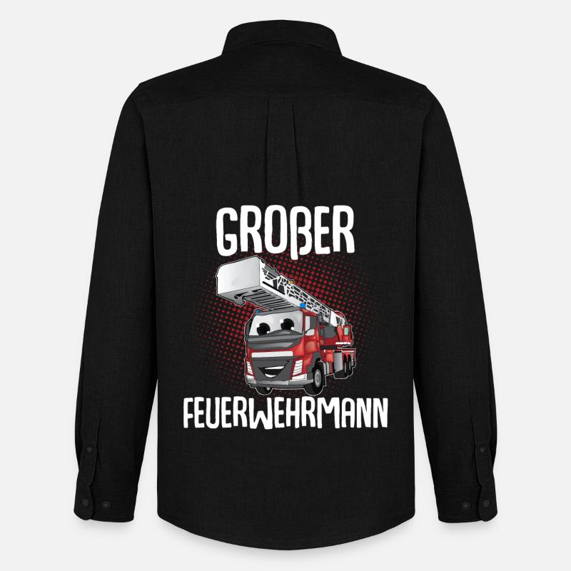 Großer Bruder Großer Feuerwehrmann - Männer Oxford Hemd von Stanley/Stella - Schwarz