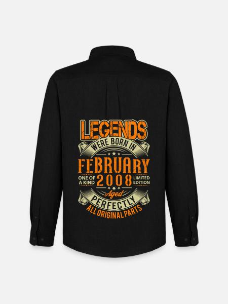 2008 February Birthday Legend - Men's Oxford Shirt by Stanley/Stella - black