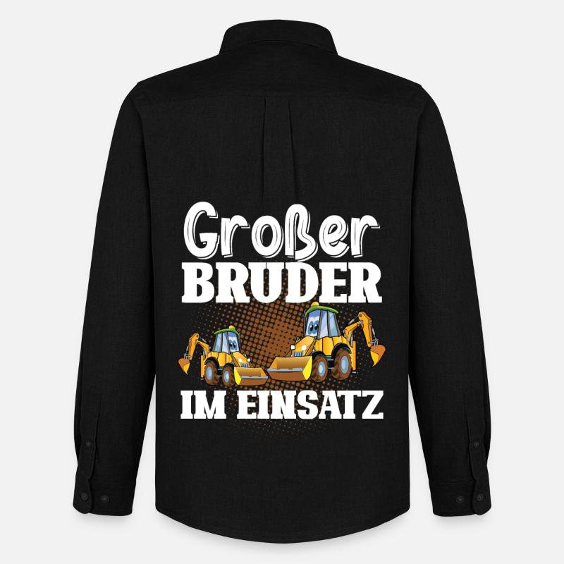 Großer Bruder Im Einsatz Bagger - Männer Oxford Hemd von Stanley/Stella - Schwarz