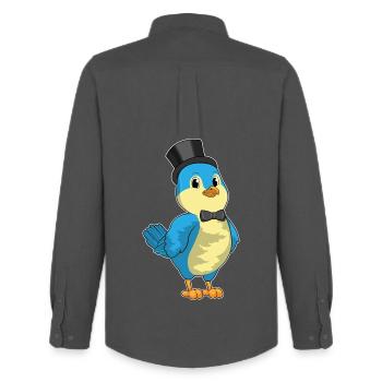 Vogel Bräutigam Zylinder Hochzeit - Männer Oxford Hemd von Stanley/Stella - Anthrazit - Hinten - AI Model Male 185 dark (185cm)