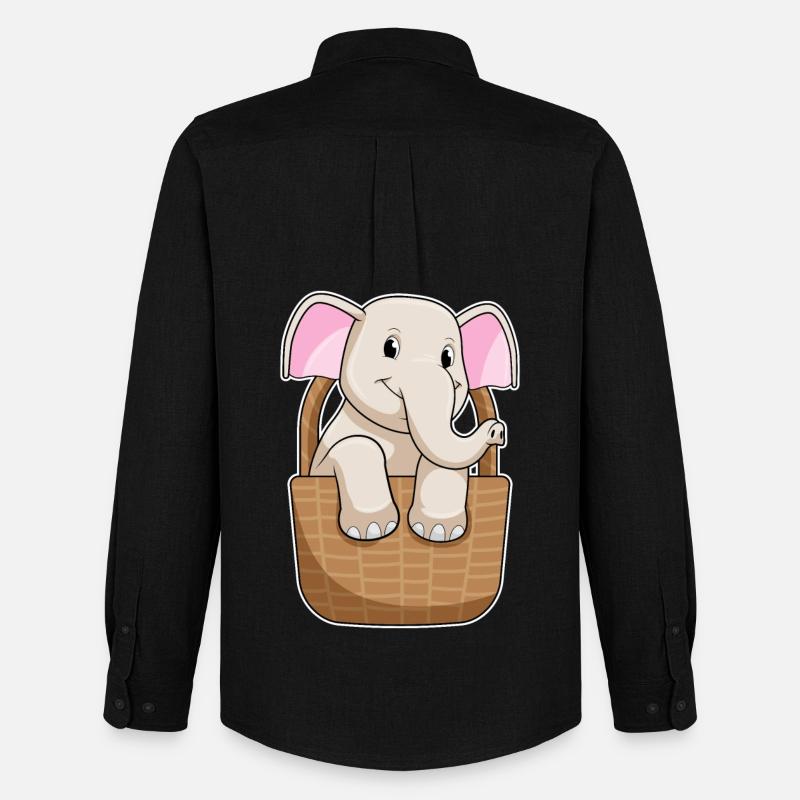 Elefant mit Korb - Männer Oxford Hemd von Stanley/Stella - Schwarz
