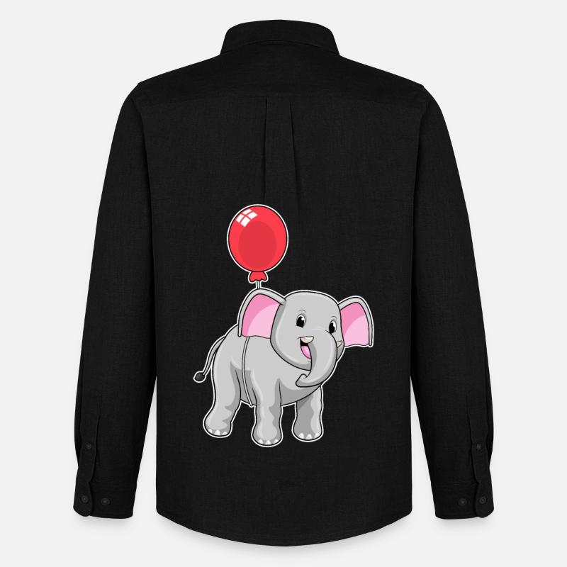 Elefant mit Luftballon - Männer Oxford Hemd von Stanley/Stella - Schwarz