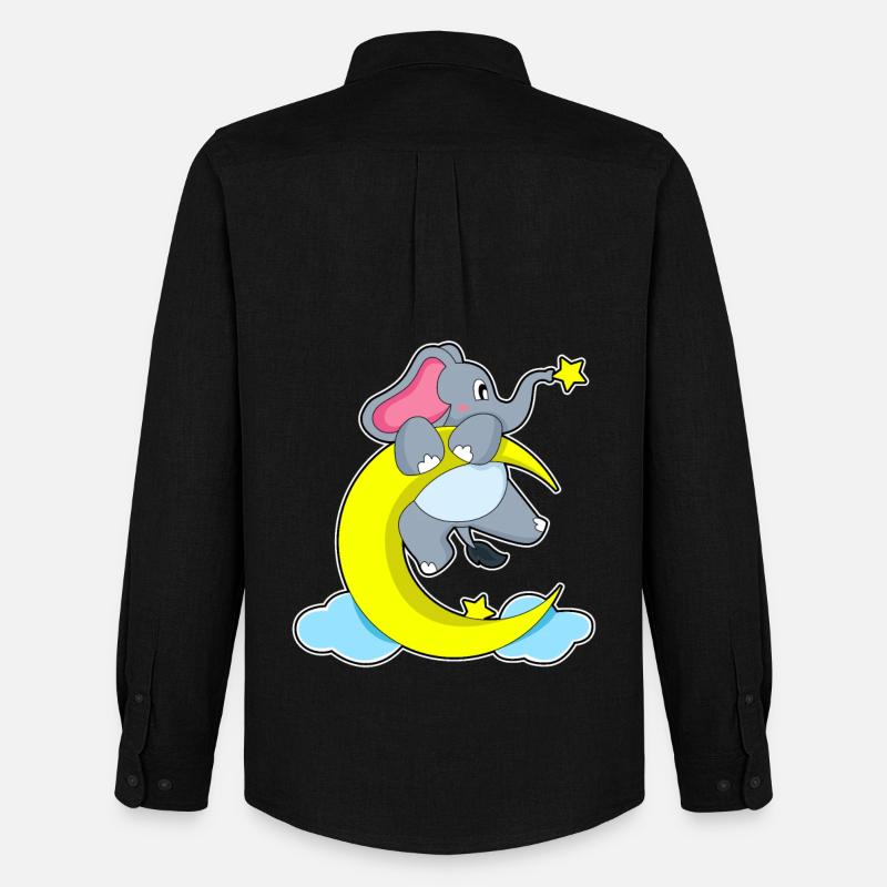 Elefant auf Wolken - Männer Oxford Hemd von Stanley/Stella - Schwarz