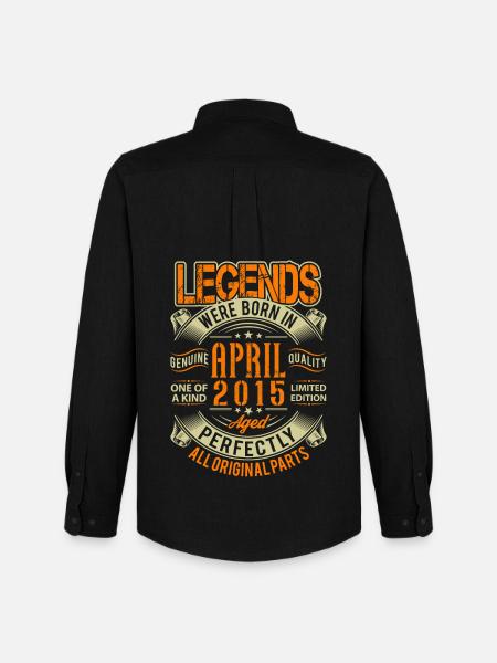 2015 April Birthday Legend - Men's Oxford Shirt by Stanley/Stella - black