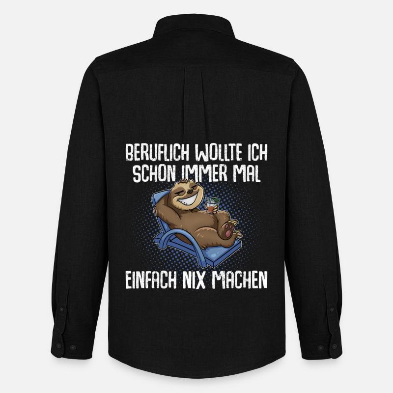 Faultier Beruf - Männer Oxford Hemd von Stanley/Stella - Schwarz