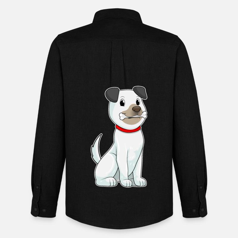 Hund mit Knochen - Männer Oxford Hemd von Stanley/Stella - Schwarz