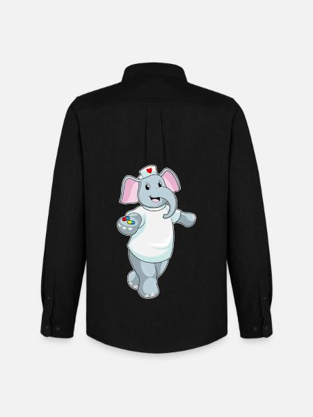 Médecine infirmière éléphant - Chemise Oxford homme Stanley/Stella - noir
