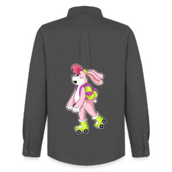 Patins à roulettes Rabbit - Chemise Oxford homme Stanley/Stella - charbon - Dos - AI Model Male 185 dark (185cm)