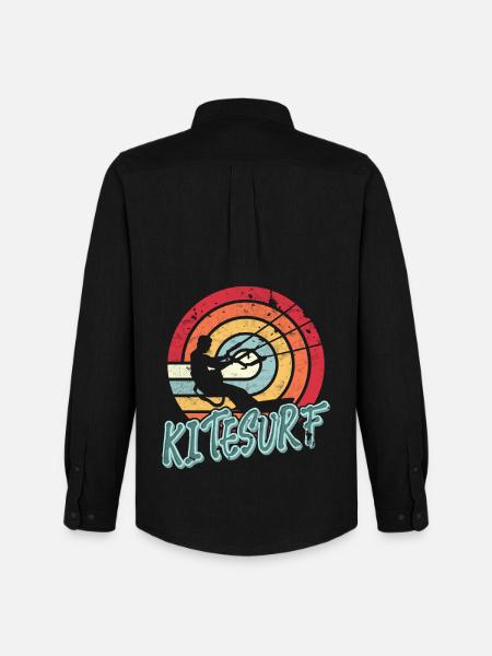 Kitesurfen Kitesurf Kitesurfer Kiteboard - Men's Oxford Shirt by Stanley/Stella - black