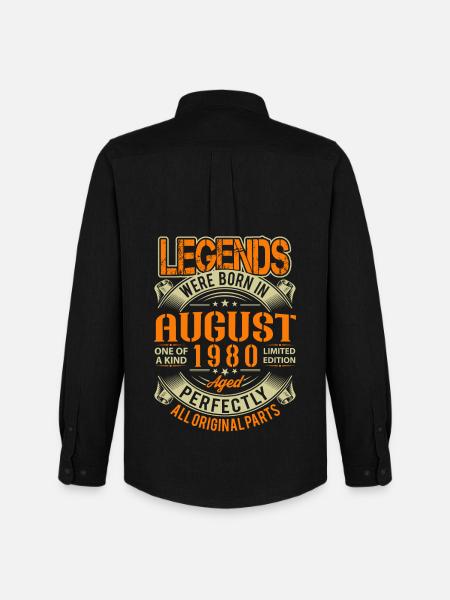 1980 August Birthday Legend - Men's Oxford Shirt by Stanley/Stella - black