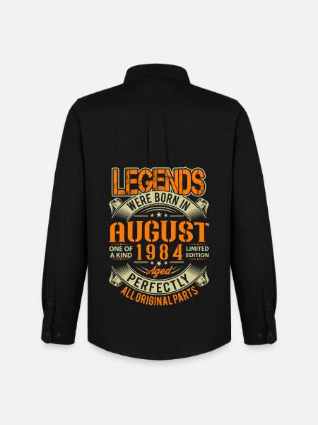 1984 August Birthday Legend - Men's Oxford Shirt by Stanley/Stella - black