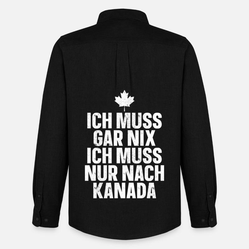 Kanada - Männer Oxford Hemd von Stanley/Stella - Schwarz