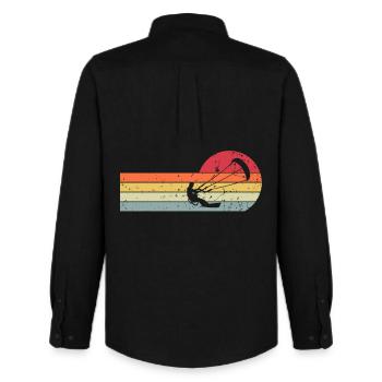 Kitesurfen Kitesurfer Kiteboard Retro Vintage - Männer Oxford Hemd von Stanley/Stella - Schwarz - Hinten - AI Model Male 185 dark (185cm)