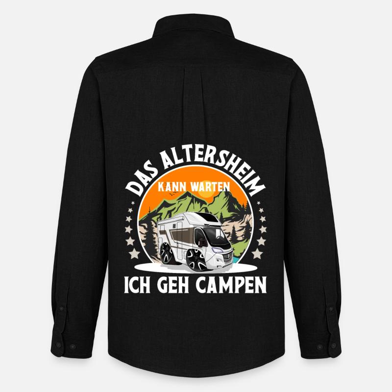 Camping Camper Campen Oma Opa - Männer Oxford Hemd von Stanley/Stella - Schwarz
