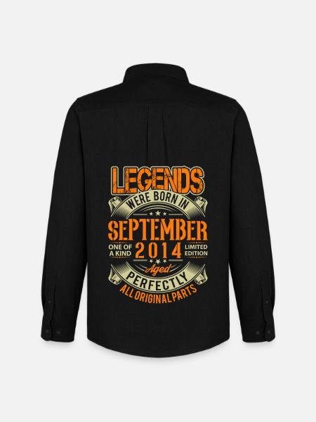 2014 September Birthday Legend - Men's Oxford Shirt by Stanley/Stella - black