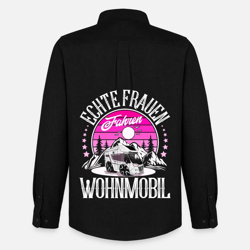 Camping Campen Camper - Männer Oxford Hemd von Stanley/Stella - Schwarz