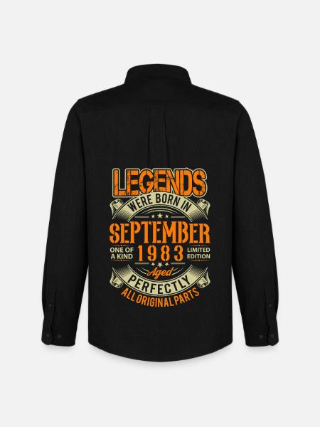 1983 September Birthday Legend - Men's Oxford Shirt by Stanley/Stella - black