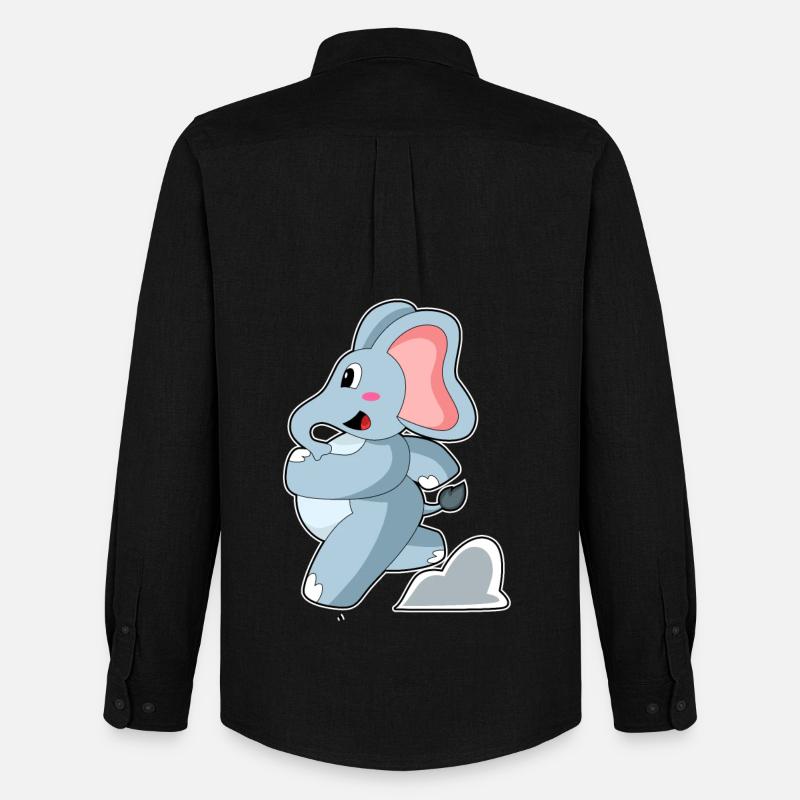 Elefant als Jogger - Männer Oxford Hemd von Stanley/Stella - Schwarz