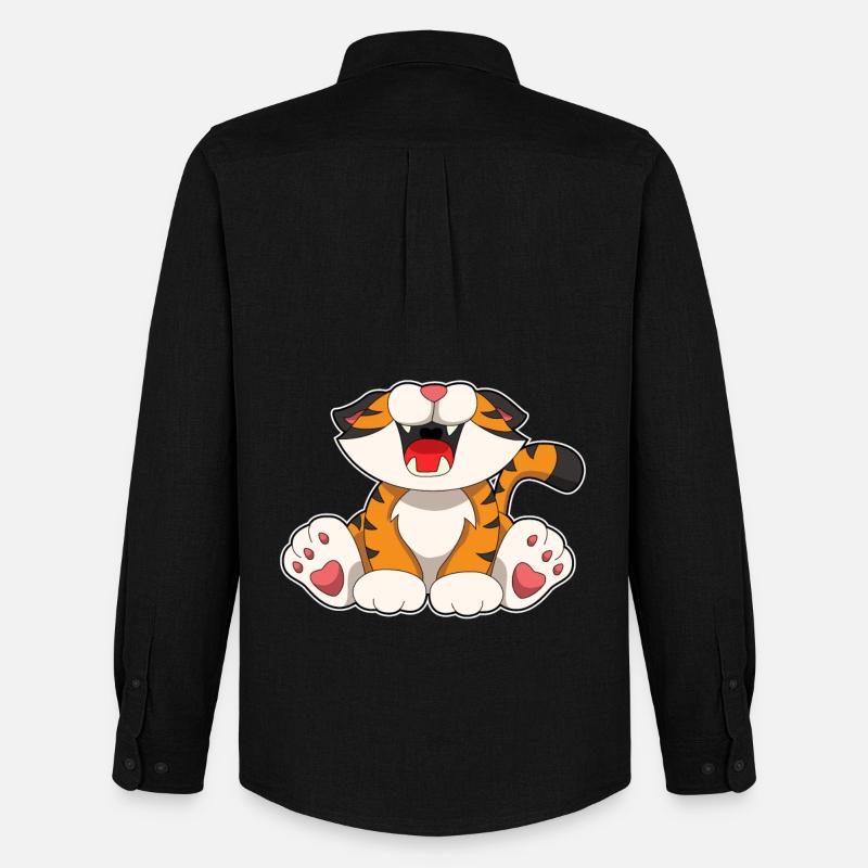 Brüllender Tiger - Männer Oxford Hemd von Stanley/Stella - Schwarz
