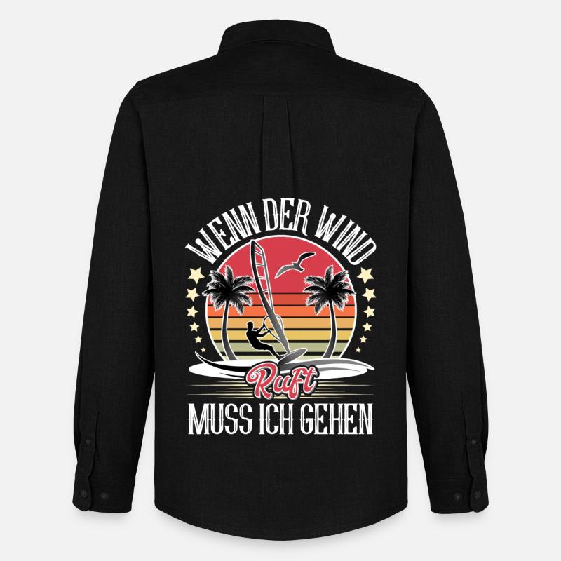Windsurfen Windsurfer Windsurf - Männer Oxford Hemd von Stanley/Stella - Schwarz