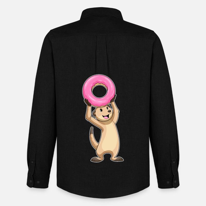 Erdmännchen mit Donut - Männer Oxford Hemd von Stanley/Stella - Schwarz