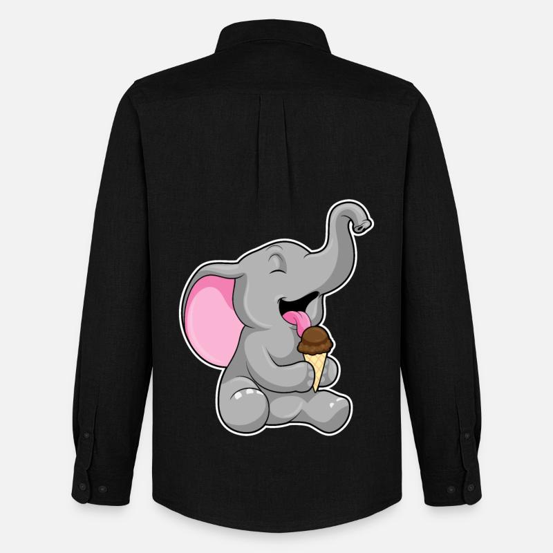 Elefant mit Schoko Waffeleis - Männer Oxford Hemd von Stanley/Stella - Schwarz