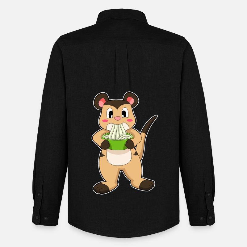 Erdmännchen mit Ramen - Männer Oxford Hemd von Stanley/Stella - Schwarz